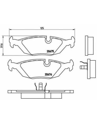 Pastillas de freno traseras BREMBO P 06 009 - BMW 3 Touring