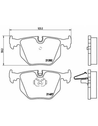 Pastillas de freno traseras BREMBO P 06 020 - BMW 7 Sedán