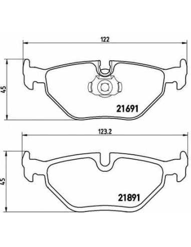 Pastillas de freno traseras BREMBO P 06 023 - BMW 5 Sedán
