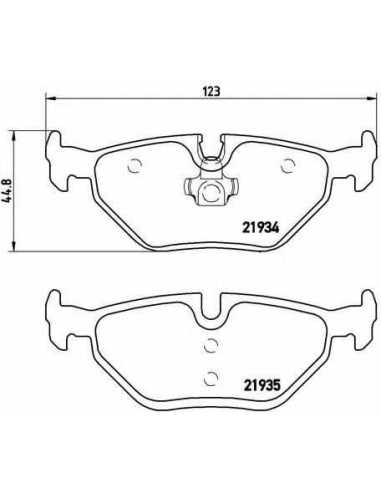 Pastillas de freno traseras BREMBO P 06 025 - BMW 3 Sedán