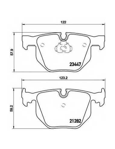 Pastillas de freno traseras BREMBO P 06 029 - BMW 7 Sedán