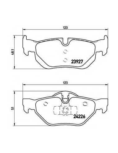 Pastillas de freno traseras BREMBO P 06 038 - BMW 3 Descapotable