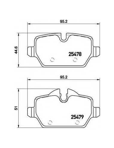 Pastillas de freno traseras BREMBO P 06 080 - MINI MINI PACEMAN