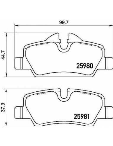 Pastillas de freno traseras BREMBO P 07 001 - MINI MINI