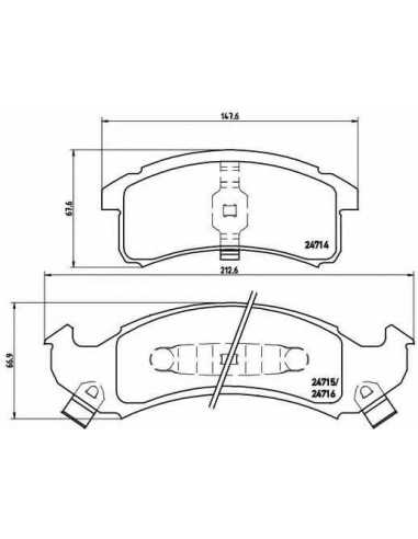 Pastillas de freno delanteras BREMBO P 07 002 - CADILLAC DEVILLE Sedán