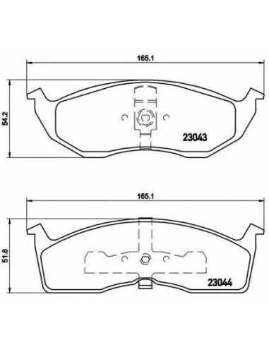 Pastillas de freno delanteras BREMBO P 11 008 - DODGE NEON Coupé