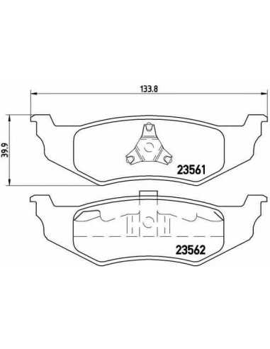 Pastillas de freno traseras BREMBO P 11 010 - DODGE STRATUS Sedán
