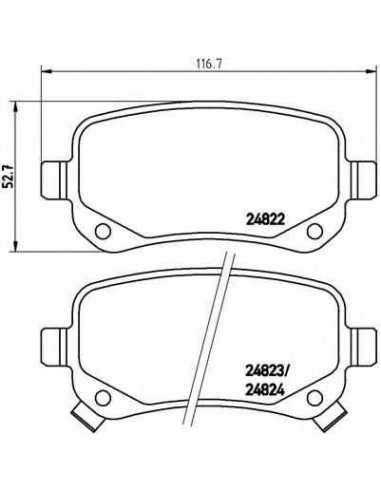 Pastillas de freno traseras BREMBO P 11 021 - CHRYSLER TOWN & COUNTRY V