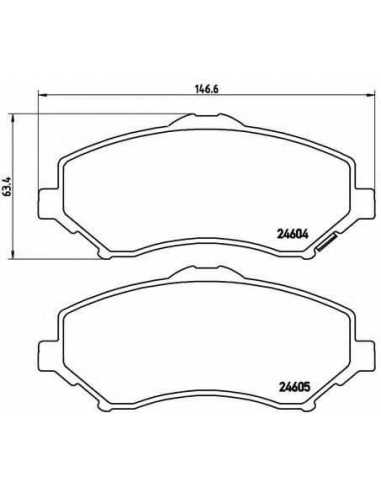 Pastillas de freno delanteras BREMBO P 11 025 - CHRYSLER TOWN & COUNTRY V