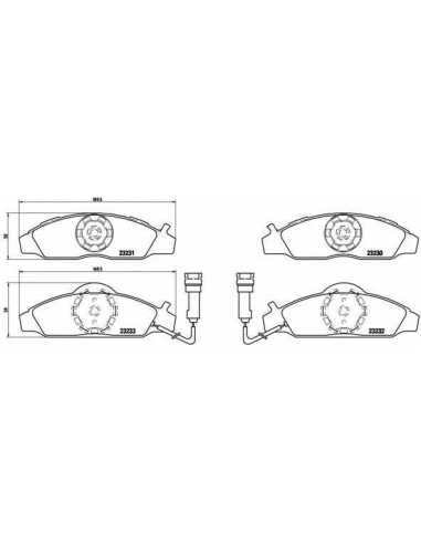 Pastillas de freno delanteras BREMBO P 15 003 - DAEWOO MUSSO