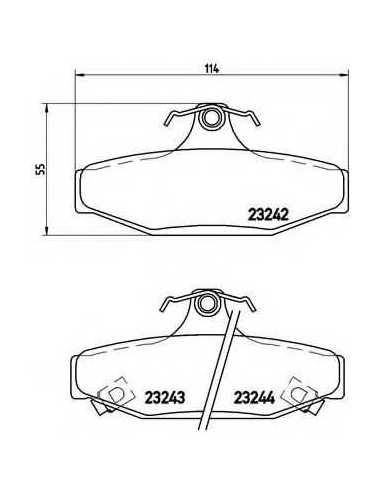 Pastillas de freno traseras BREMBO P 15 004 - SSANGYONG MUSSO
