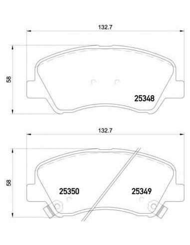 Pastillas de freno delanteras BREMBO P 18 025 - HYUNDAI SOLARIS IV