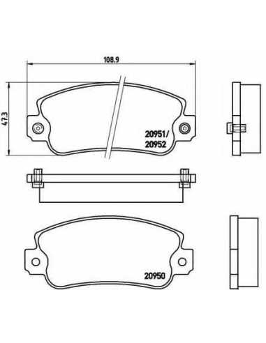 Pastillas de freno delanteras BREMBO P 23 013 - SEAT MARBELLA