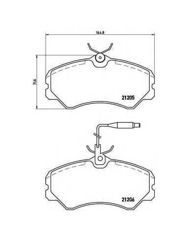 Pastillas de freno delanteras BREMBO P 23 023 - TALBOT EXPRESS 1000 -1500 Caja/Chasis