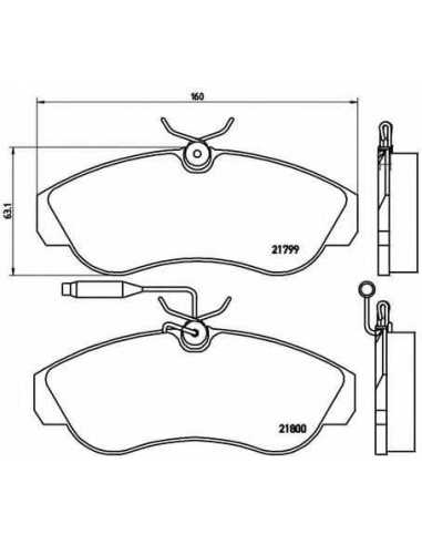 Pastillas de freno delanteras BREMBO P 23 069 - CITROËN RELAY Autobús