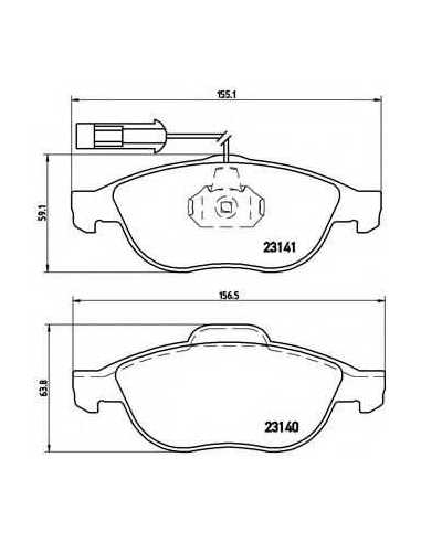Pastillas de freno delanteras BREMBO P 23 075 - ALFA ROMEO 156