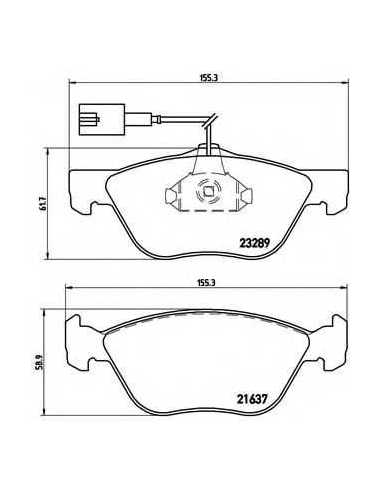 Pastillas de freno delanteras BREMBO P 23 077 - ALFA ROMEO 145