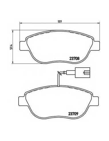 Pastillas de freno delanteras BREMBO P 23 087 - FIAT LINEA