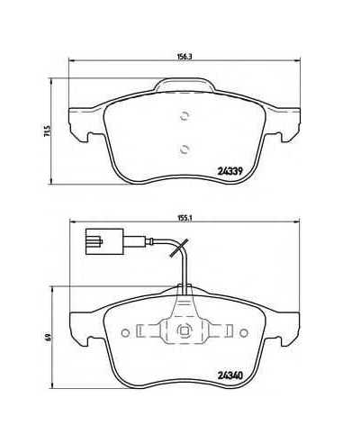 Pastillas de freno delanteras BREMBO P 23 103 - ALFA ROMEO 159 Sedán