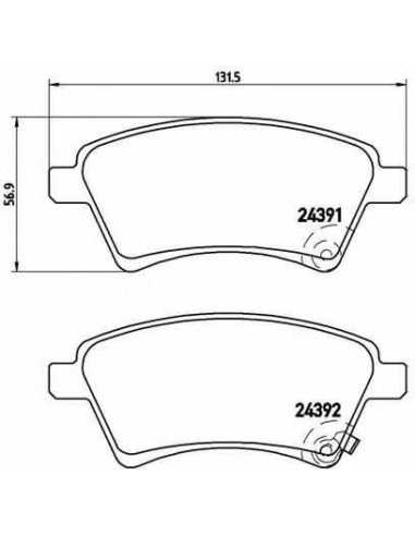 Pastillas de freno delanteras BREMBO P 23 105 - FIAT SEDICI