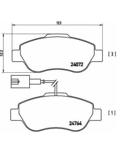 Pastillas de freno delanteras BREMBO P 23 107 - FIAT 500
