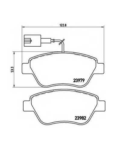 Pastillas de freno delanteras BREMBO P 23 108 - FIAT DOBLO
