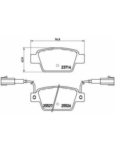 Pastillas de freno traseras BREMBO P 23 135 - LANCIA DELTA III