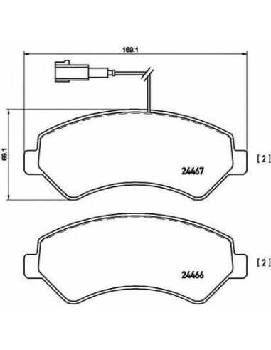 Pastillas de freno delanteras BREMBO P 23 136 - PEUGEOT MANAGER Caja/Chasis