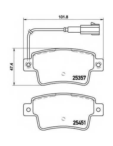 Pastillas de freno traseras BREMBO P 23 142 - ABARTH PUNTO EVO