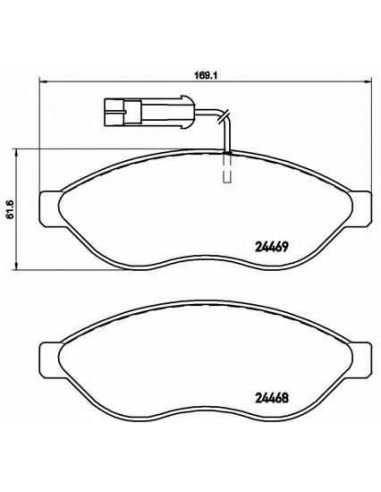Pastillas de freno delanteras BREMBO P 23 143 - PEUGEOT MANAGER Caja/Chasis