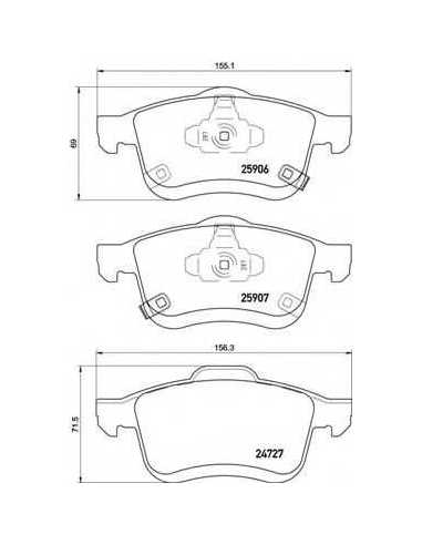 Pastillas de freno traseras BREMBO P 23 156 - FIAT 500L