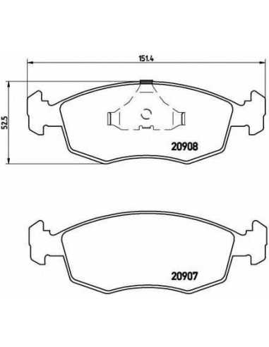 Pastillas de freno delanteras BREMBO P 24 019 - FORD ESCORT Mk V Descapotable
