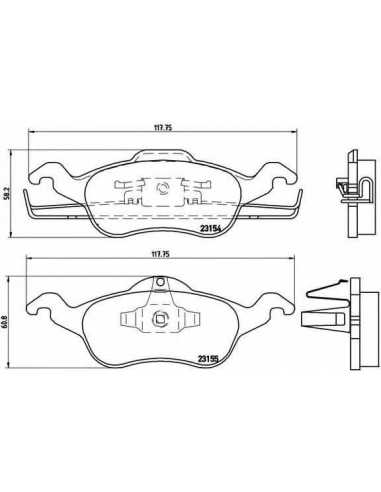 Pastillas de freno delanteras BREMBO P 24 046 - FORD FOCUS