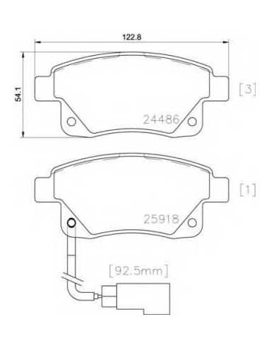 Pastillas de freno traseras BREMBO P 24 066 - FORD TRANSIT Furgón