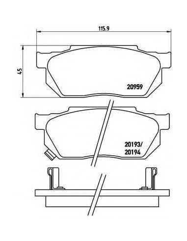 Pastillas de freno delanteras BREMBO P 28 008 - HONDA CIVIC III Hatchback