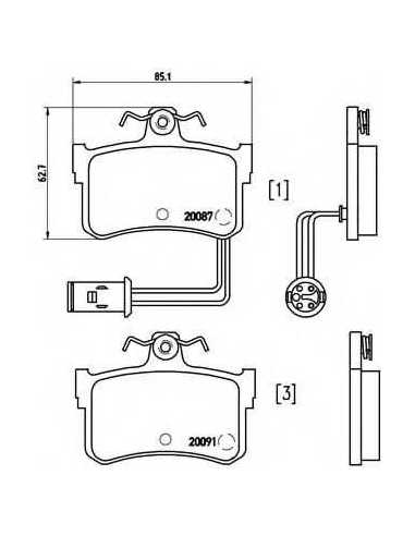 Pastillas de freno traseras BREMBO P 28 015 - ROVER 800