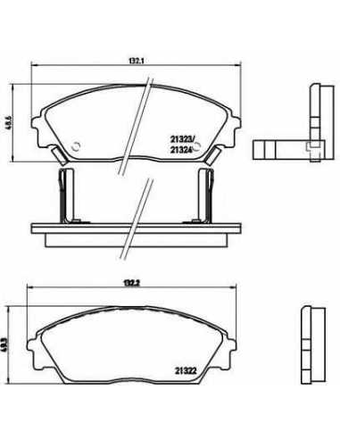 Pastillas de freno delanteras BREMBO P 28 016 - HONDA CIVIC Mk IV Fastback