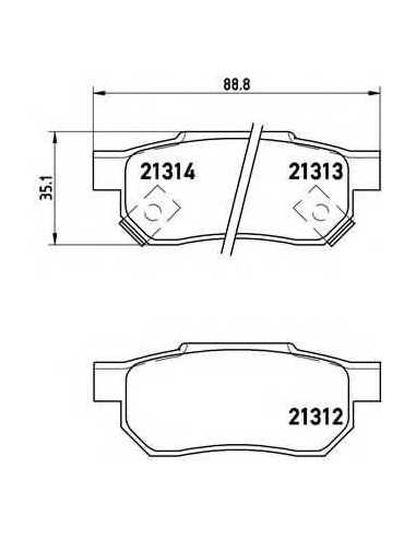 Pastillas de freno traseras BREMBO P 28 017 - ACURA INTEGRA Fastback