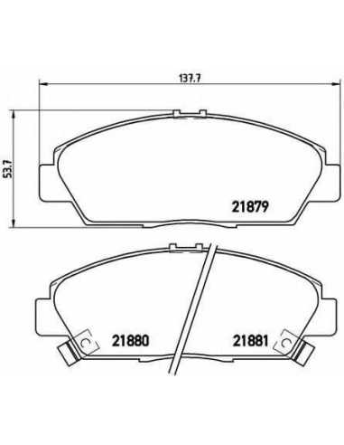 Pastillas de freno delanteras BREMBO P 28 021 - HONDA ACCORD Mk VI