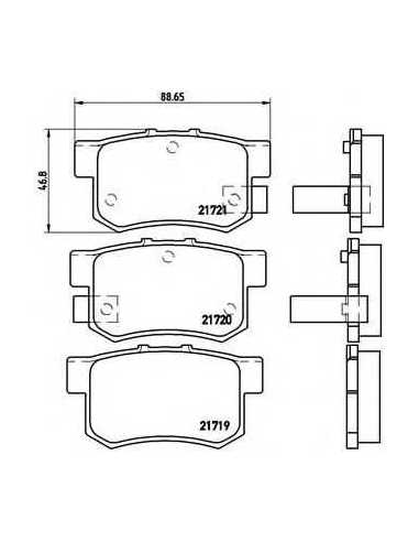 Pastillas de freno traseras BREMBO P 28 022 - HONDA STEPWGN