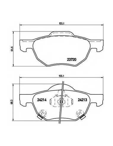 Pastillas de freno delanteras BREMBO P 28 036 - HONDA ACCORD VIII