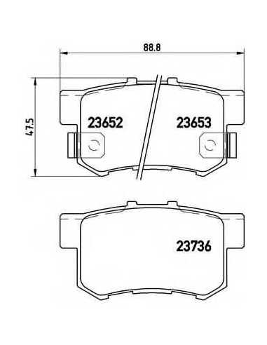 Pastillas de freno traseras BREMBO P 28 039 - HONDA ODYSSEY