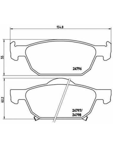 Pastillas de freno delanteras BREMBO P 28 044 - HONDA ACCORD EURO VIII Sedán
