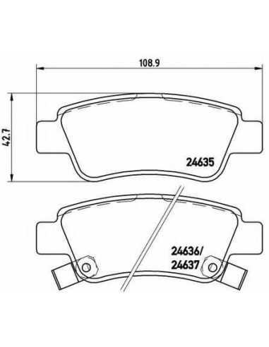 Pastillas de freno traseras BREMBO P 28 046 - HONDA CR-V IV