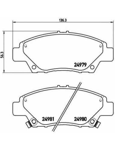 Pastillas de freno delanteras BREMBO P 28 050 - HONDA BALLADE VIII Sedán