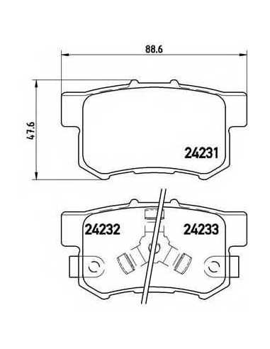 Pastillas de freno traseras BREMBO P 28 051 - HONDA CROSSTOUR