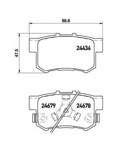 Pastillas de freno traseras BREMBO P 28 061 - HONDA ACCORD VIII TOURER