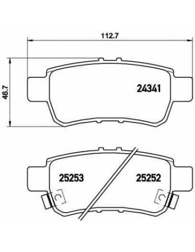 Pastillas de freno traseras BREMBO P 28 062 - HONDA CROSSROAD
