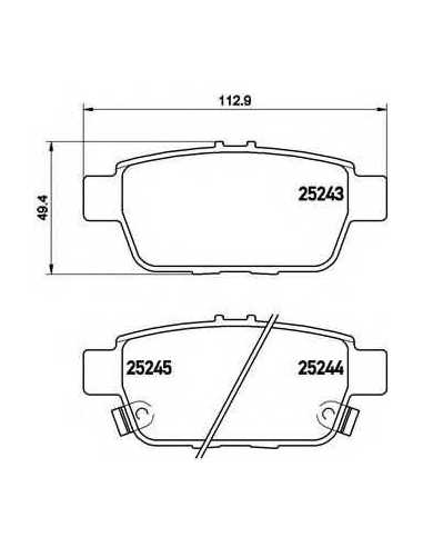 Pastillas de freno traseras BREMBO P 28 067 - HONDA RIDGELINE