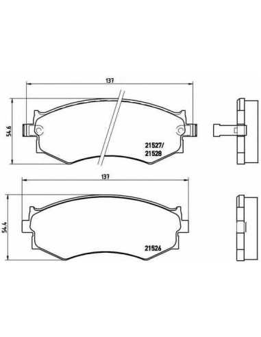 Pastillas de freno delanteras BREMBO P 30 002 - INFINITI G20
